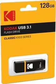 Kodak K103 Usb-Flashstasjon 128 Gb Usb 3.0 Svart Gul Kodak K103 Usb-Flashstasjon 128 Gb Usb 3.0 Svart Gul