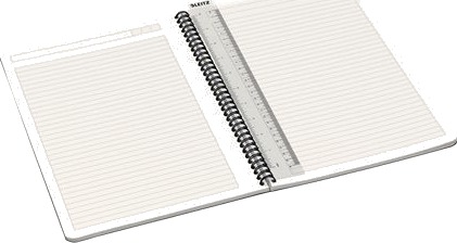 Leitz Office Notisbok Innbundet A4 90 Ark / 180 Sider Linjert Rød 5 Stk./Pakning