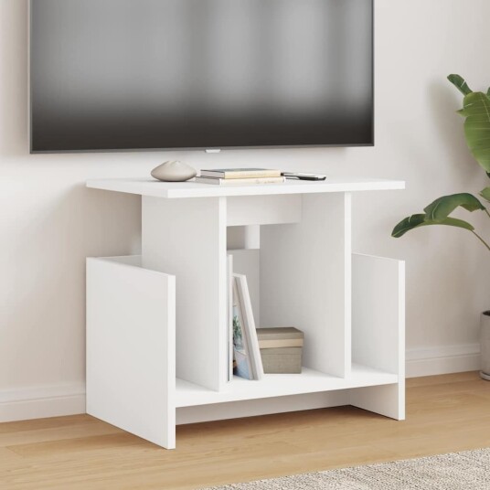 TV benk Hvit 50 x 35 x 45 cm Konstruert tre TV benk Hvit 50 x 35 x 45 cm Konstruert tre
