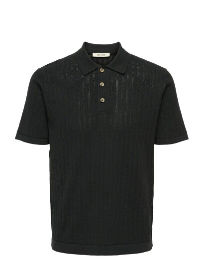 ONLY & SONS Onsmoon Reg 12 Ss Polo Knit Noos Black XXL
