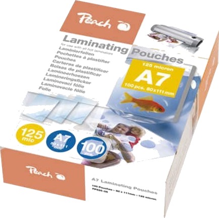 Peach Peach 125 Mikroner 100 Pack A7 74 X 105 Mm Lamineringspunger