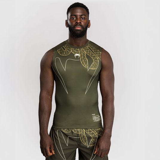 Venum Serpenti Rashguard Ermeløs Khaki Bronse Ivory Grön/Brons Small
