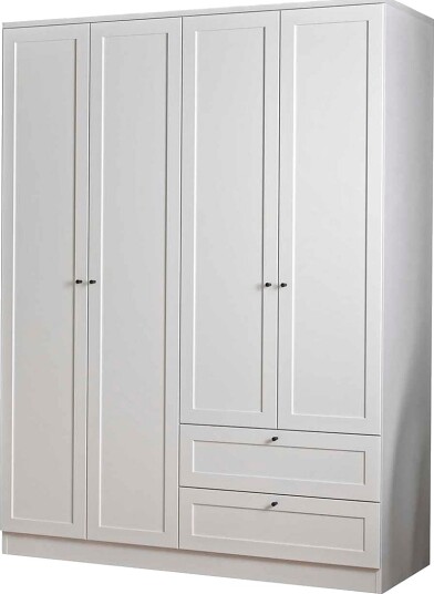 Hanah HomeGarderobeskap Terra 4 Doors LargeHvitGarderobeskap & klesskap