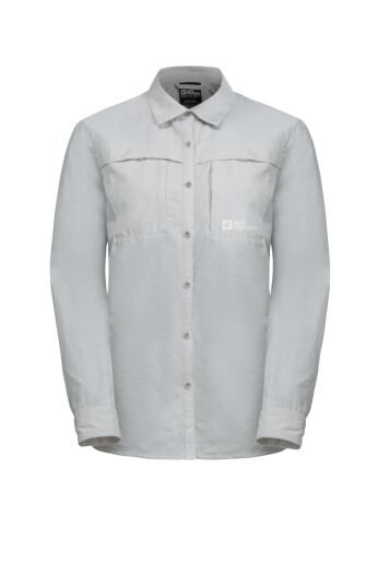 Jack Wolfskin Women's Barrier Long Sleeve Shirt Cool Grey S, Cool Grey