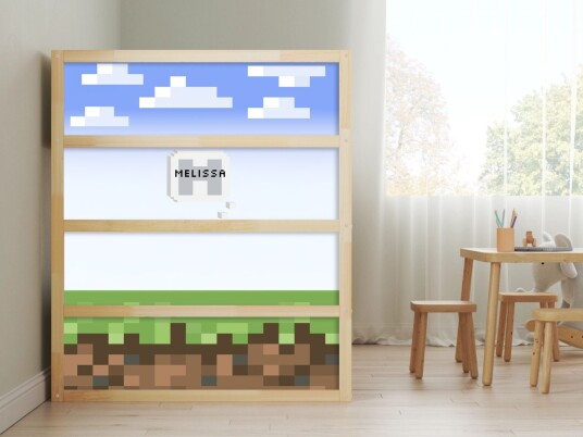 Selvklebende klistremerker for Ikea KURA seng / Personlig Minecraft