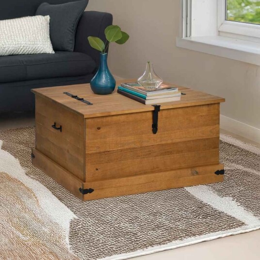 Oppbevaringskiste HALDEN 91x91x47 cm heltre furu Oppbevaringskiste HALDEN 91x91x47 cm heltre furu
