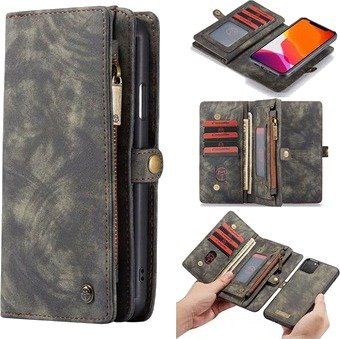 Caseme 2-i-1 Multifunksjonell iPhone 11 Pro Max Lommebok-deksel - Svart