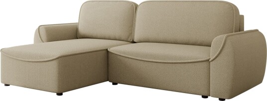 Navrel 3 seters Sovesofa med Sjeselong og Oppbevaring Beige