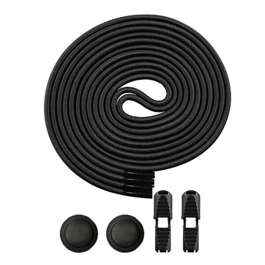 Elastisk skolisse med snor Svart Elastisk skolisse med snor Svart
