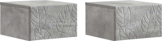 Vegghengt Sidebord 2 pcs Betonggrå 34,5 x 33 x 20 cm