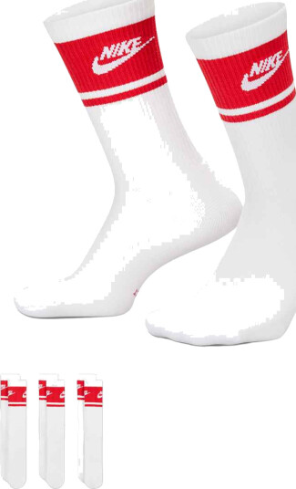 Nike Everyday Elevated Crew Socks 3 Pack Rød L Nike Everyday Elevated Crew Socks 3 Pack Rød L