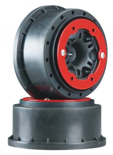 Pro-Line 271504 Split Six 2.2"/3.0" Red/Black BeadLock Rear Slas