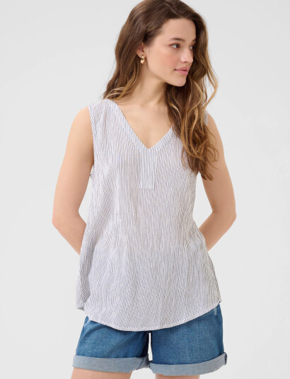 Kaffe Amber Striped Top   Blue   44