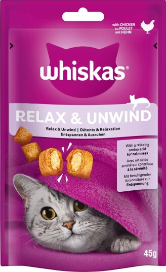 Whiskas Snacks Relax & Unwind Kylling 45 G Whiskas Snacks Relax & Unwind Kylling 45 G