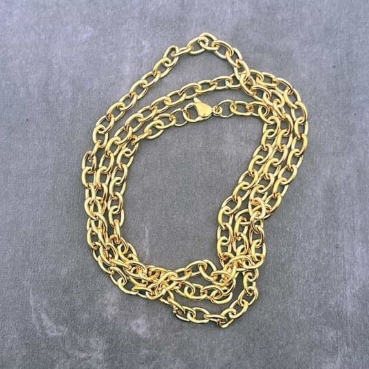 5 mm gullbelagt rustfritt stålkjede 5 mm gullbelagt rustfritt stålkjede