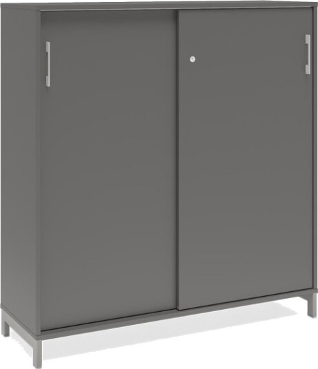 Kontorskab Dna, 1200X1275 Mm, Antracit/Hvid, Skydedør 3A4 Kontorskab Dna, 1200X1275 Mm, Antracit/Hvid, Skydedør 3A4