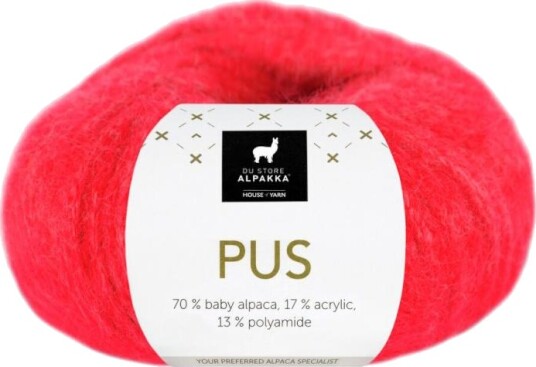 Du Store Alpakka Du Store Alpakka Garn Pus Klar Rød 4068 50g