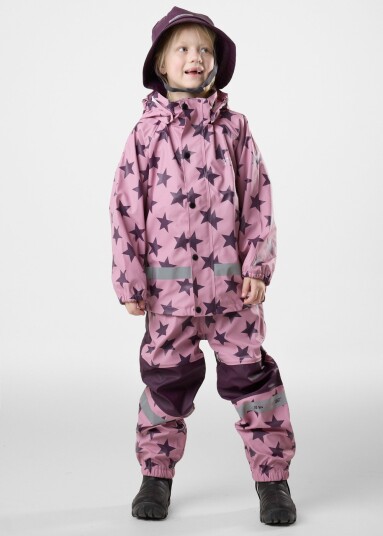 Swedemount Drop Rain Set Jr Lt. Pink/Plum 120 Regnjakker