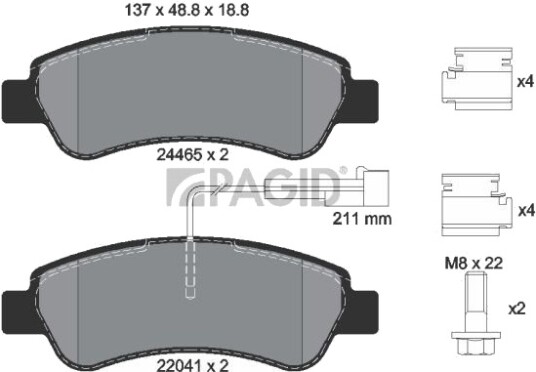 PAGID T2443N Bremseklosser PAGID T2443N Bremseklosser