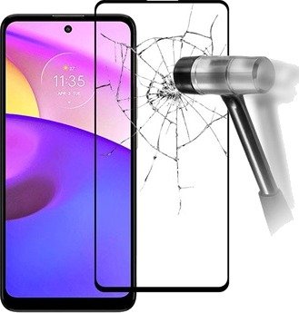Full Dekning Motorola Moto E30/E40 Beskyttelsesglass - Svart