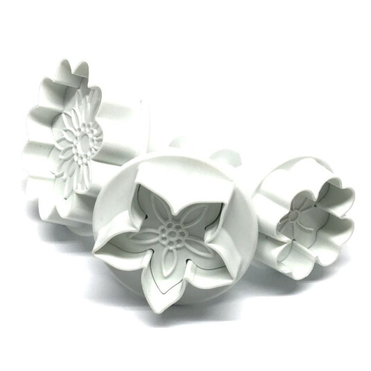 Dekofee Utstikkere Med Stempel Blomster Set/3 Dekofee Utstikkere Med Stempel Blomster Set/3