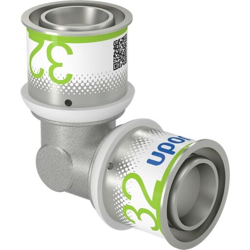 Uponor S-Press Plus Vinkelovergang 90° 32 mm Stål for Gulvvarme og Vannsystemer