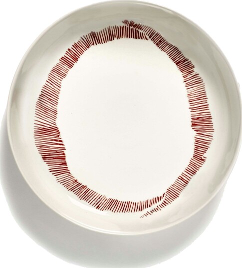Feast Deep Plate 22 cm White / Red Striped Feast Deep Plate 22 cm White / Red Striped