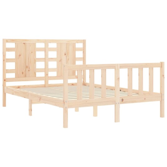 vidaXL Sengeramme med hodegavl 4FT small double heltre