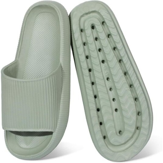 Cloud Sliders Dame Herre Sklisikre Baderomsslippers Dame Sommer Myke Flip Flop Puteslippers Plattform Basseng Sliders Dusjsko for Innendørs Green 1 5.5 to 6.5 UK