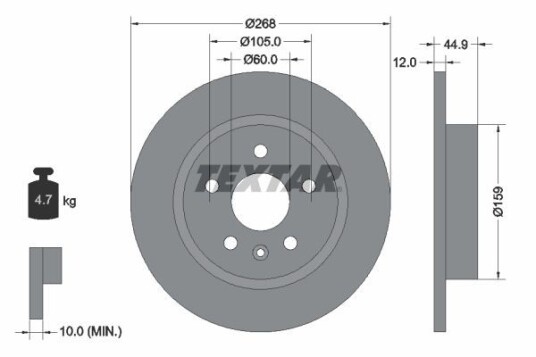 Bremseskive TEXTAR 92205503 Bremseskive TEXTAR 92205503