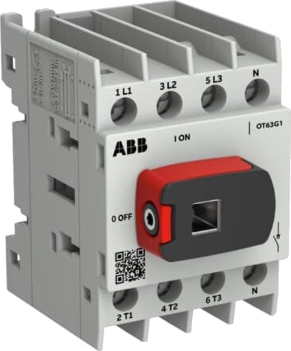 Abb Lastbryter OT63G1-4BSN2 3P 63A Bunn/DIN-skinne