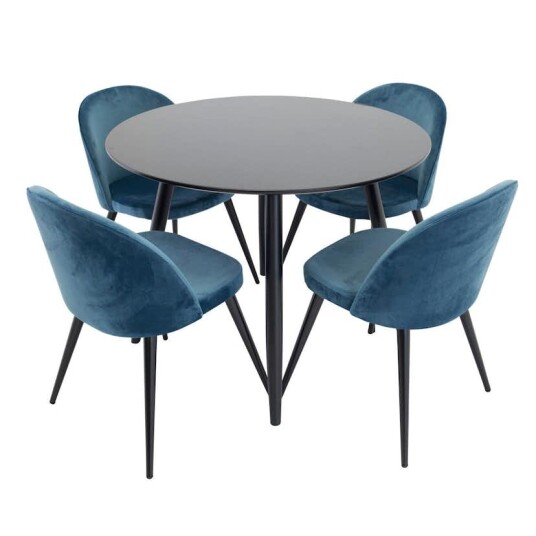 Venture Home Spisegruppe Venture Home Plaza med 4stk Velvet Stoler GR24128