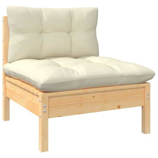 Hagesofagruppe med kremhvite puter 11 deler heltre furu 3097145