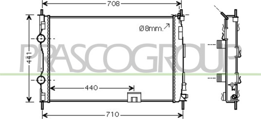 PRASCO DS710R005 Radiator motorkjøling
