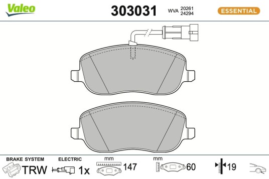 VALEO 303031 Bremseklosser