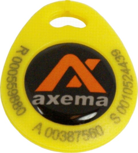Axema Nøkkelbrikke Pr-4 Gul, Lasergravert Id-Kode