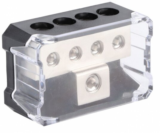 Distribusjonsblokk 1x10,5mm til 4x7mm