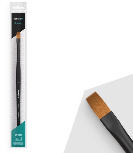 Vallejo Pensel - Flat Brush Synthetic 6 Vallejo Pensel - Flat Brush Synthetic 6