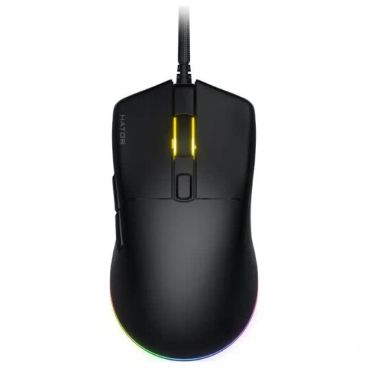 Hator HTM610 Gamingmus 12000 DPI RGB 5 knapper optisk sensor USB A Sort