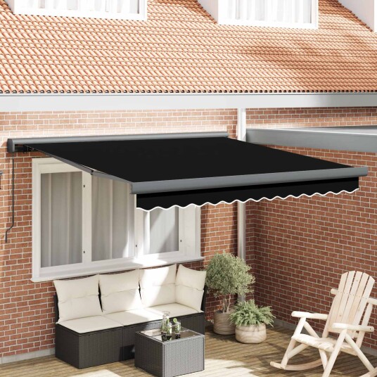 Manuell Uttrekkbar Markise Svart 300x250 cm Markise Erstatningsstoff for 3x2.5 m Ramme Svart Manuell Uttrekkbar Markise Svart 300x250 cm Markise Erstatningsstoff for 3x2.5 m Ramme Svart