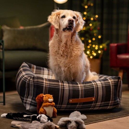 Basic Premium Swift Hundeseng Mørk Grå Tartan 60 X 45 cm