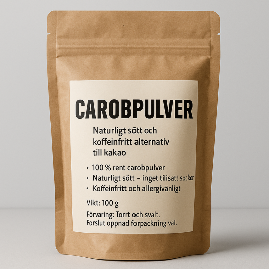 Carobpulver naturligt sött och koffeinfritt alternativ till kakao 500 gram