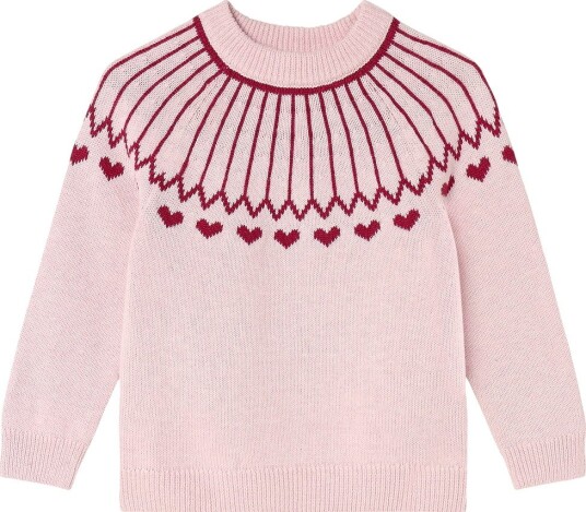 Fliink Nova Heart Pullover SMOKE ROSE / RED BUD 4 5Y(110 cm)