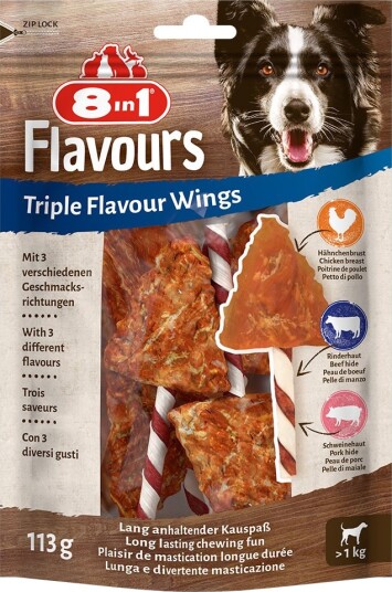 8in1 Triple Flavour Wings Tyggepinner 4x6 stk
