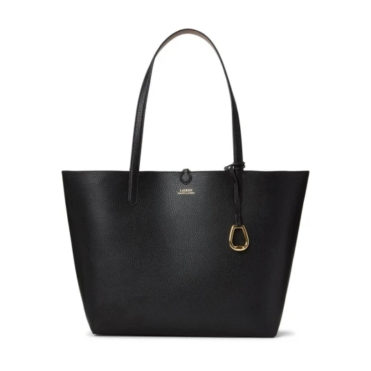 Lauren Ralph Lauren Faux-Leather Large Reversible Tote Bag - Black - ONE SIZE Lauren Ralph Lauren Faux-Leather Large Reversible Tote Bag - Black - ONE SIZE