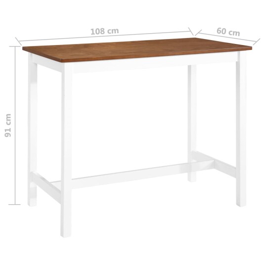 vidaXL Barbord heltre 108x60x91 cm vidaXL Barbord heltre 108x60x91 cm