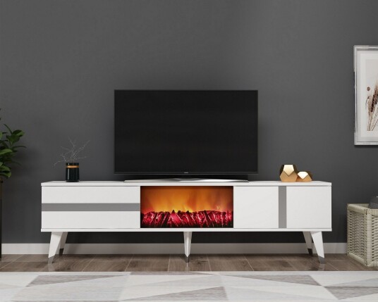 Vania TV-benk 150 cm - Sølv