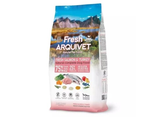 Arquivet Frisk Laks Med Kalkun Halvfugtigt Hundefoder 2.5Kg
