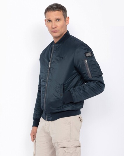 Schott Recycled Nylon MA-1 Bomber Jacket Blå