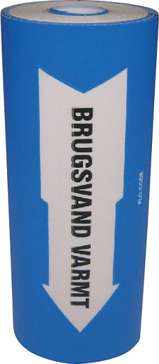 Varmtvann rørmerkingstape 160 mm x 10 meter Varmtvann rørmerkingstape 160 mm x 10 meter